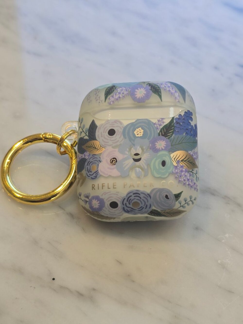 NWOT Rifle Paper Co. Airpods Case Cover with Keychain